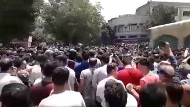 In videos shared by social media users, thousands of people can be seen in central Tehran calling for others to join the strike. (Screenshot)
