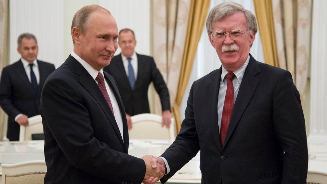 putin and bolton at the Kremlin in Moscow, Russia, Wednesday, June 27, 2018. AP