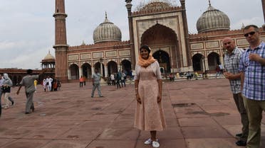 Nikki Haley visits the Jama Masjid mosque in New Delhi on June 28, 2018. (AFP)