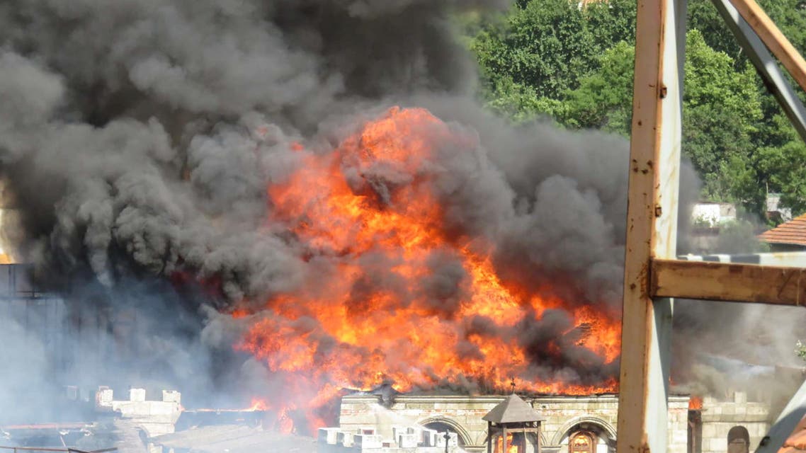 turkey fire at tv set (afp)