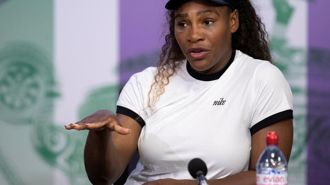Serena Williams addresses press conference at the  All England Lawn Tennis and Croquet Club, London on July 1, 2018. (Reuters)