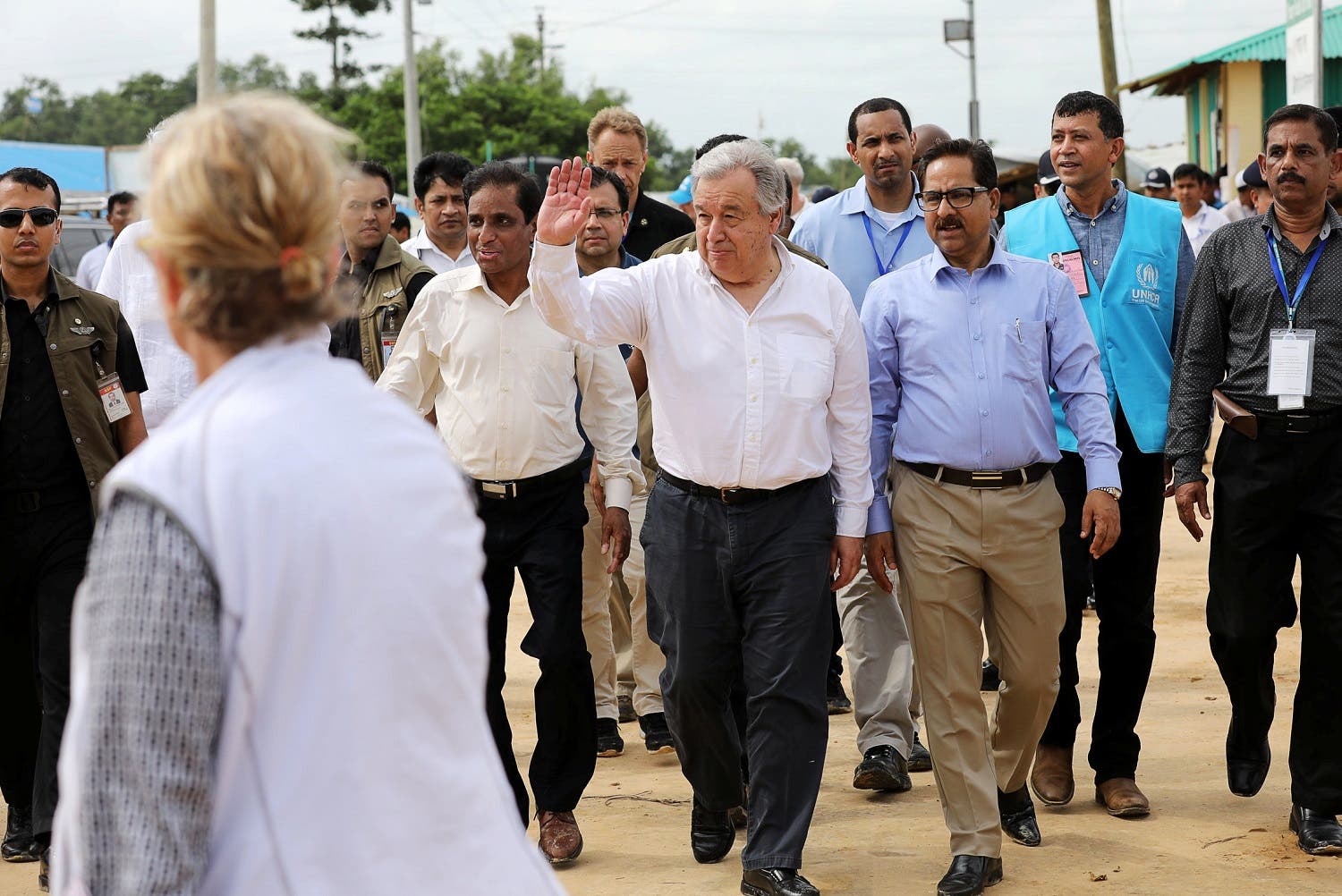 U.N. Secretary General Antonio Guterres visits the Kutupalong refugee camp in Cox’s Bazar, Bangladesh, July 2, 2018. REUTERS