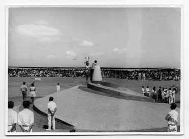The foundation stone laying ceremony for Auroville on February 28, 1968. (Supplied)