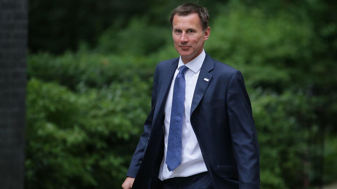 Britain’s Health and Social Care Secretary Jeremy Hunt arrives at 10 Downing Street London on June 5, 2018. (AFP)