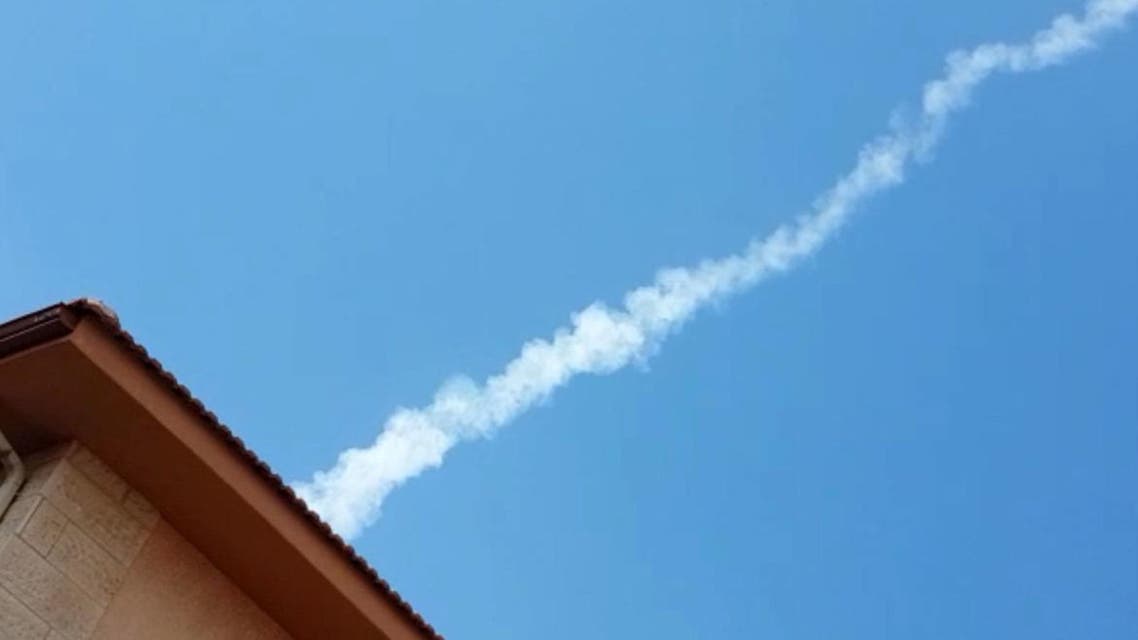 israel missile drone smoke (screengrab)