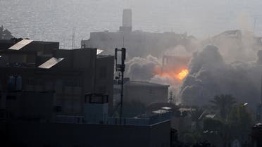 An explosion is seen following an Israeli strike on a building in Gaza City. (Reuters)