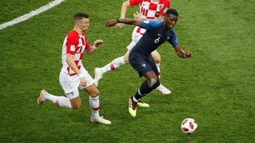 France's Paul Pogba in action with Croatia's Ivan Perisic and Marcelo Brozovic. (Reuters)
