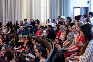 A section of the audience at the Global art Forum session at the Royal Academy, London. (Courtesy: Art Dubai)