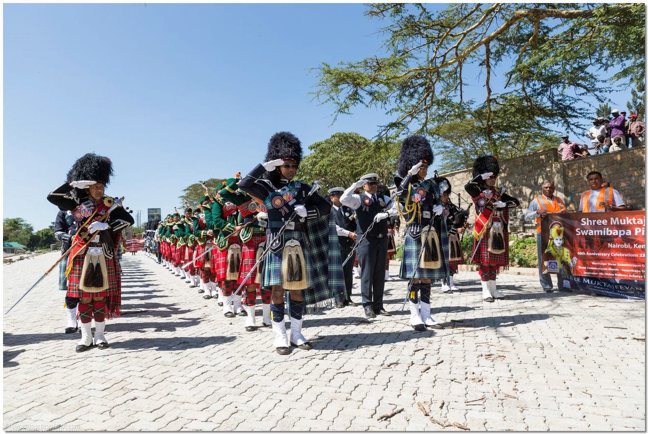 The Scottish band of Nairobi’s Swaminarayan sect often raises funds for wildlife conservation. (Supplied)
