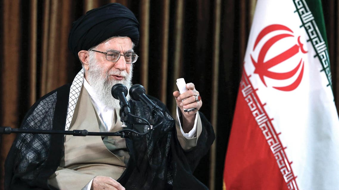 Supreme Leader Ayatollah Ali Khamenei during a meeting with foreign ministry officials in Tehran on July 21, 2018. (AFP)