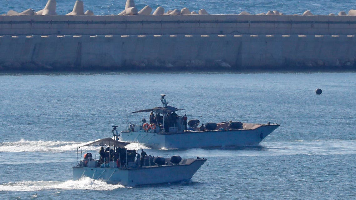 Israeli navy ships. (AFP)