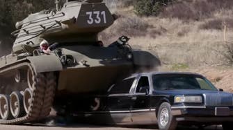 WATCH: Arnold Schwarzenegger crush limousine with his own ‘Tank’