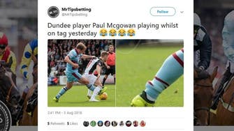 WATCH: Dundee's Paul McGowan plays wearing electronic tag 
