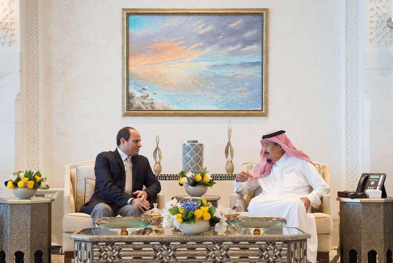 Saudi king salman and sisi. (SPA)
