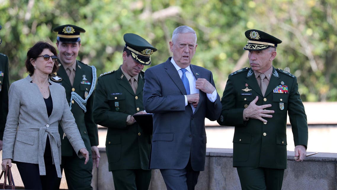 U.S. Secretary of Defence James Mattis visits the Monument to the Dead of World War II in Rio de Janeiro, Brazil August 14, 2018. (Reuters)