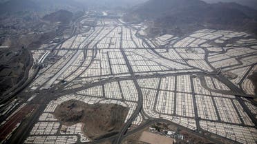 An aerial view of Mina where the Muslim pilgrims stay for three days to cast stones at three huge stone pillars in the symbolic stoning of the devil, outside the holy city of Mecca. (AP)