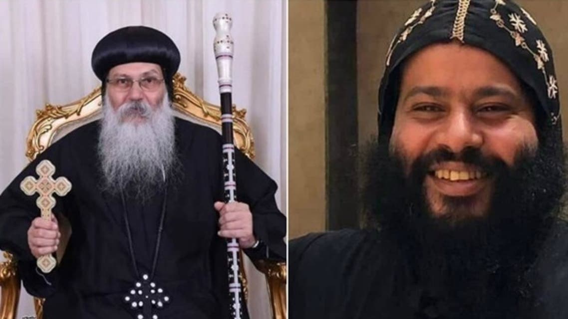 الراهب المتهم بالقتل أشعياء المقاري إلى اليمين، والضحية الأنبا إبيفانيوس
