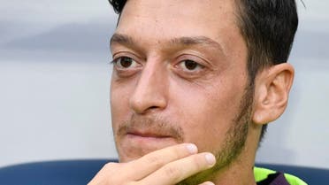 Arsenal's German midfielder Mesut Ozil is pictured prior to the friendly football match between Arsenal and Lazio in Solna, Sweden on August 4, 2018.  Jonathan NACKSTRAND / AFP