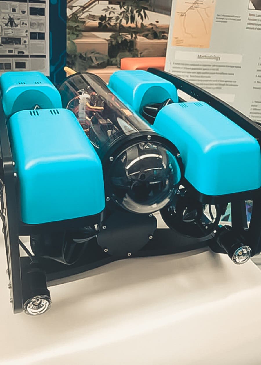 Smart Submarine Group, from United Arab Emirates University, designed a submarine that collects data on marine ecosystems. (Supplied)
