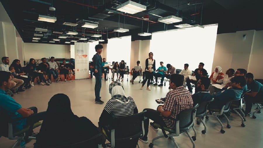 Heelo, a team from Emirates Aviation University, got funding for its Project You mentoring programme, which seeks to boost confidence and reduce anxiety among school students. (Supplied)