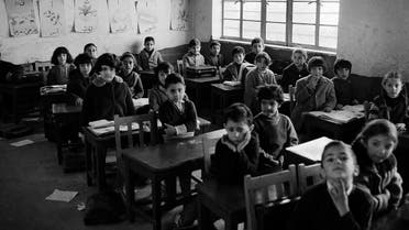 Youngsters sit in their classroom in Baghdad's Jewish Frank Iny School, one of three Jewish school in the Iraqi capital, Feb. 6, 1969. (AP)