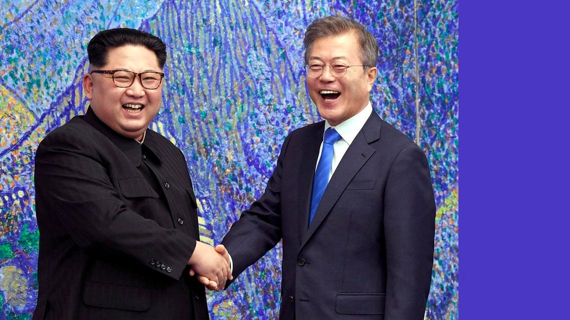 Kim Jong Un and Moon Jai-In korea. (AP)a