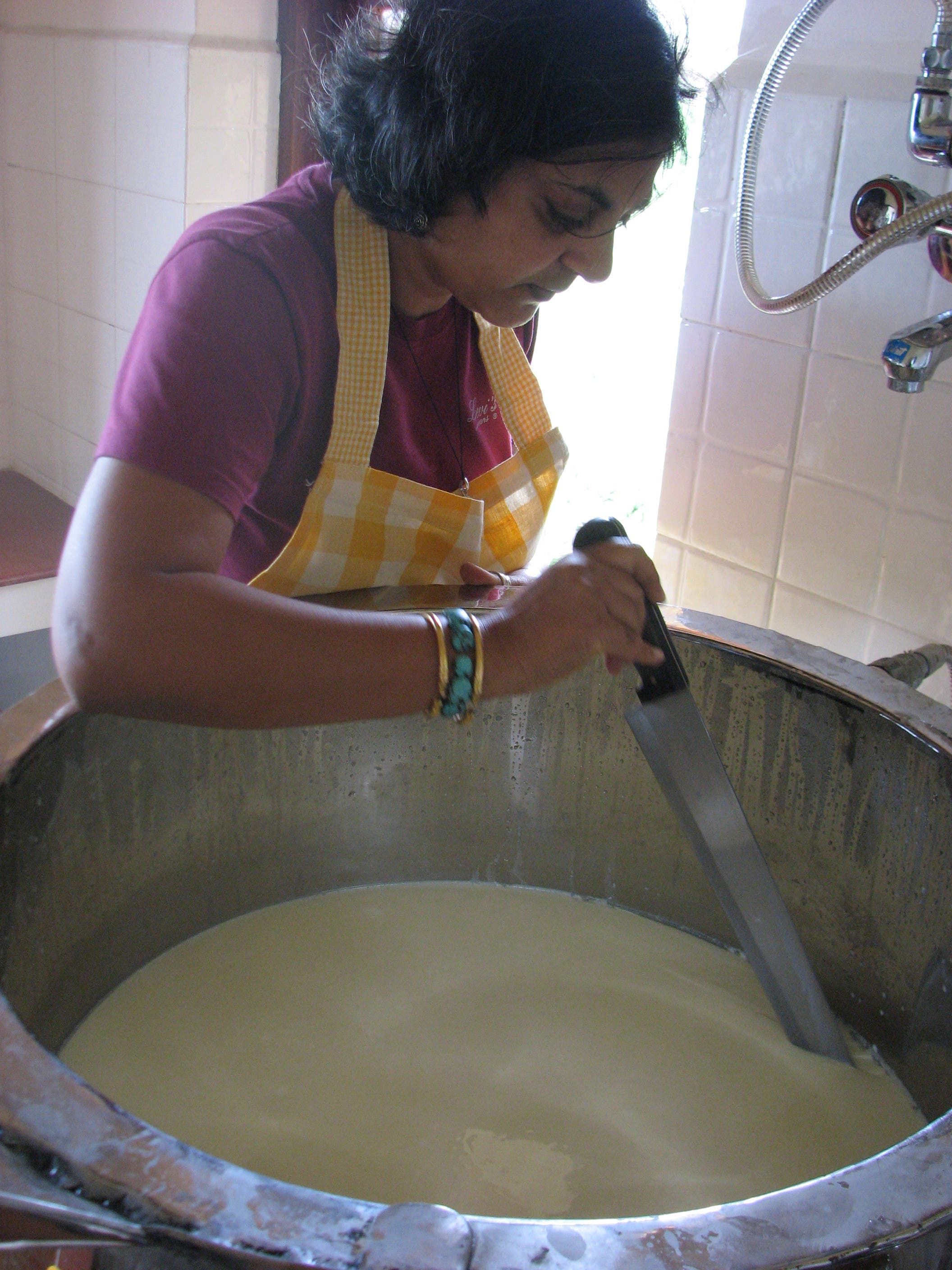 Mansoor’s wife Tina manages cheese making at the farm. (Supplied)