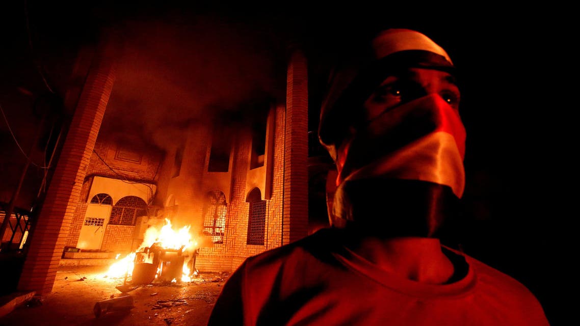 Iraqi protesters burn the Iranian Consulate in Basra, Iraq September 7, 2018. (Reuters)