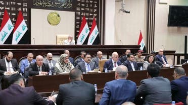 Prime Minister Haider Abadi and other ministers attend an extraordinary meeting of the Iraqi Council of Representatives held on Saturday. (Supplied)