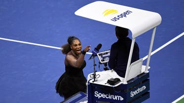 Serena Williams yells at chair umpire Carlos Ramos in the final against Naomi Osaka. (Reuters)