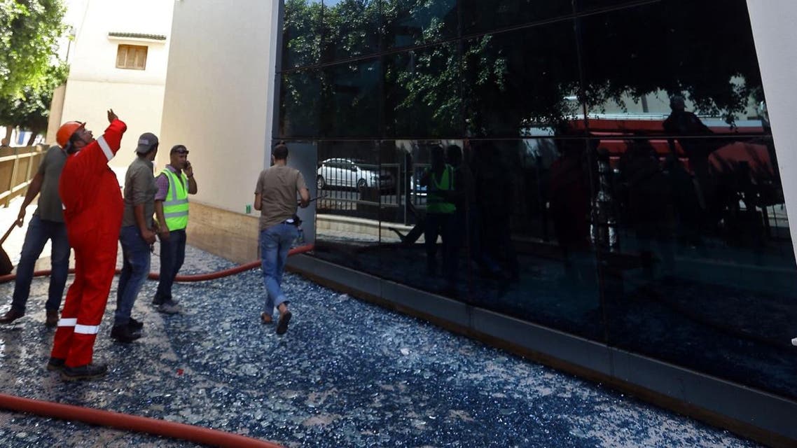 Libya oil company attack. (AFP)
