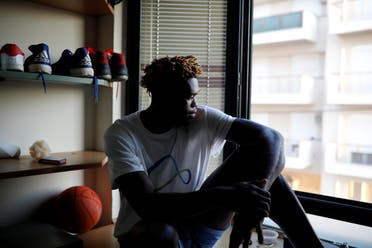 Wamba Congolese migrant in Greece basketball team. (Reuters)