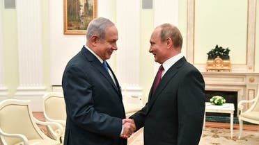 President Putin with Prime Minister Netanyahu during their meeting in Moscow on July 11, 2018. (File photo: AP)