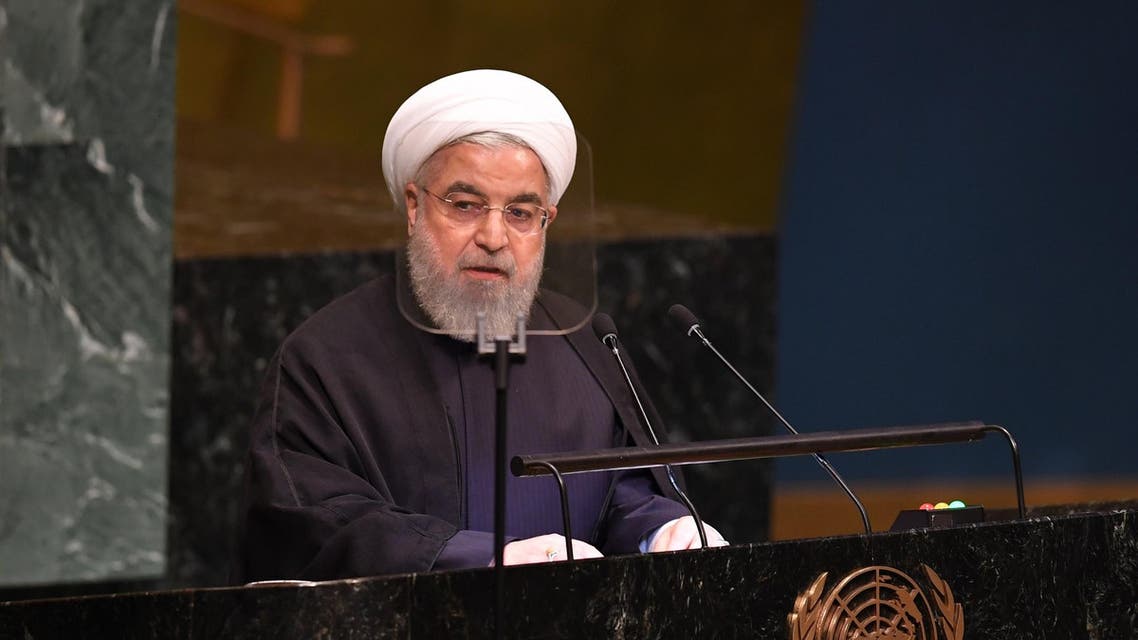 Iranian President Hassan Rouhani addresses the Nelson Mandela Peace Summit at the United Nations in New York on September 24, 2018. (AFP)