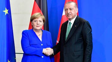 Merkel and Erdogan in Berlin (AFP)