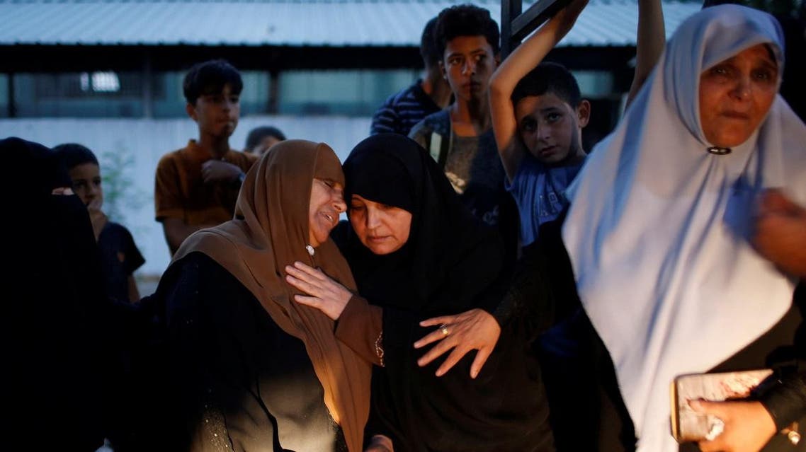 The mother of a Palestinian who was killed during a protest near the Israeli Erez crossing, reacts at a hospital in the northern Gaza Strip on October 3, 2018. (Reuters)