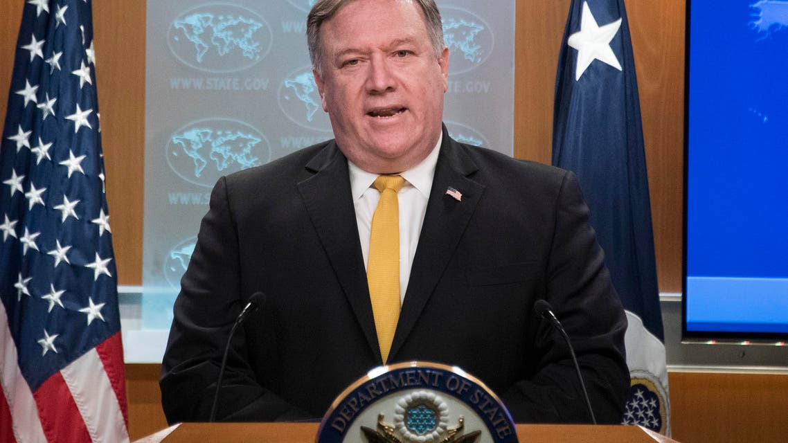 US Secretary of State Mike Pompeo speaks during a press briefing at the US Department of State in Washington, DC, on October 3, 2018. The United States said Wednesday it was terminating a 1955 treaty reached with then ally Iran after Tehran cited it in an international court ruling against Washington's sanctions policy. "I'm announcing that the US is terminating the 1955 Treaty of Amity with Iran. This is a decision, frankly, that is 39 years overdue," Secretary of State Mike Pompeo told reporters, referring to the date of the 1979 Islamic revolution.