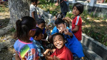 Indonesia children quake. (AFP)