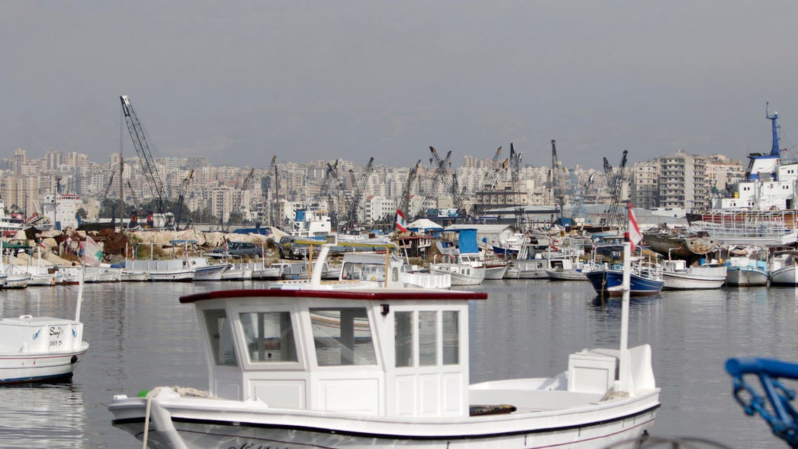 This picture shows the Tripoli harbour on May 27, 2018.