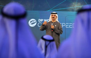 DP World’s chairman and CEO Sultan Ahmed bin Sulayem during a presentation in Dubai. (File photo: AP)