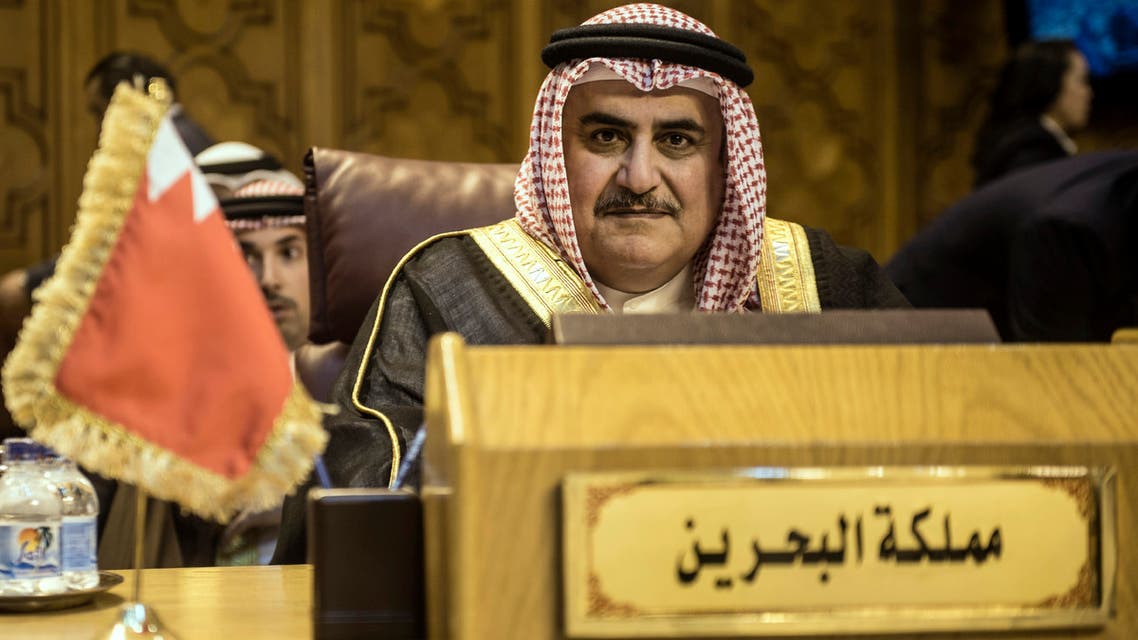 Bahraini Foreign Minister Khalid bin Ahmed al-Khalifa attends the Arab Foreign Minister's meeting in Cairo to discuss the simmering unrest surrounding the Al-Aqsa mosque compound in Jerusalem on July 27, 2017.
