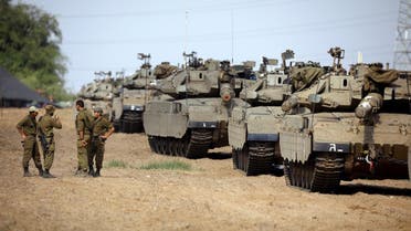 Israeli tanks along Gaza border. (Reuters)