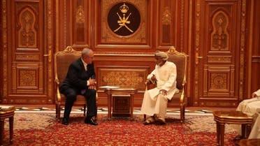 The late Omani Sultan Qaboos bin Said with Israeli Prime Minister Benjamin Netanyahu during the latter's visit to Oman. (AFP)