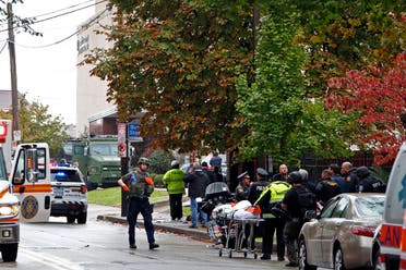 First responders surround the Tree of Life Synagogue in Pittsburgh, Pa., where a shooter opened fire. (Reuters)