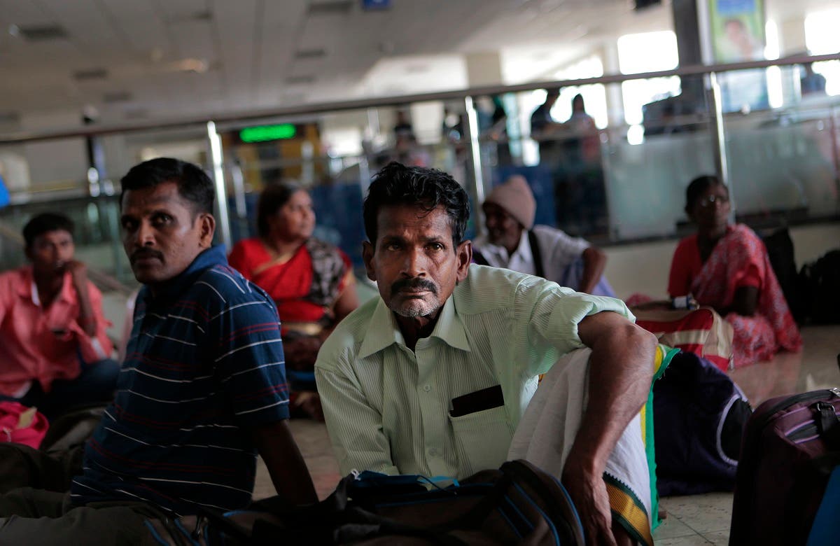 Sri Lankan ethnic Tamils who returned from southern India rest at the Bandaranaike international airport, Katunayake, Colombo, Sri Lanka. (File photo: AP)