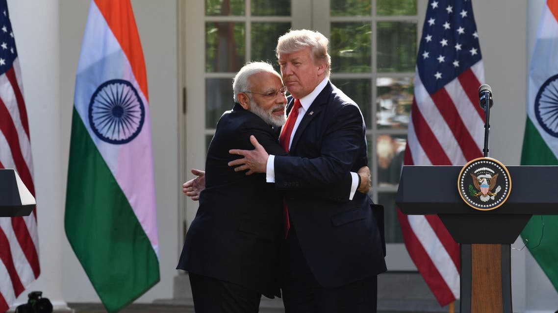 President Trump and Prime Minister Modi in the Rose Garden at the White House in Washington, DC, on June 26, 2017. (AFP)