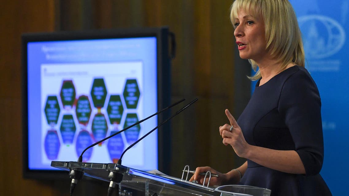 Russian Foreign Ministry spokeswoman Maria Zakharova speaks to the media in Moscow on March 29, 2018.