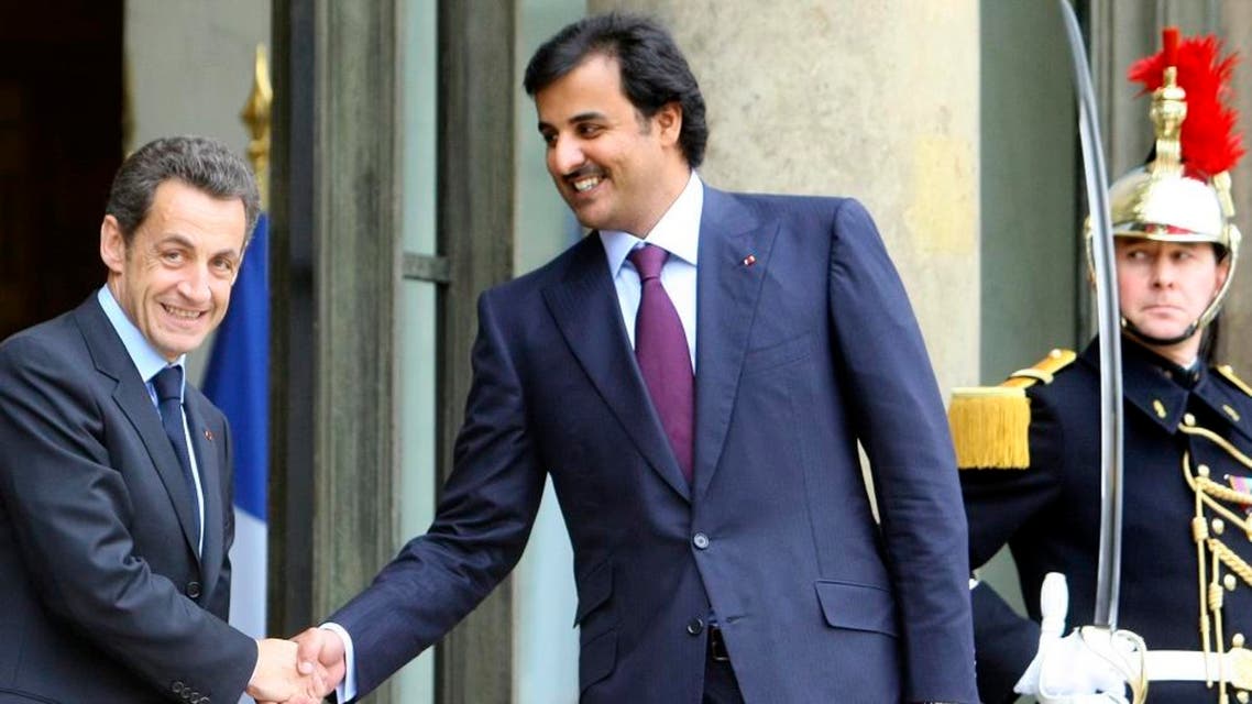 Tamim bin Hamad and nicholas sarkozy (AP)