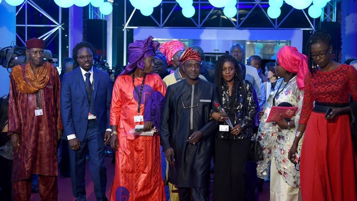 Senegal's delegation arrives at the opening ceremony of the 29th edition of Carthage Film Festival. (AFP)