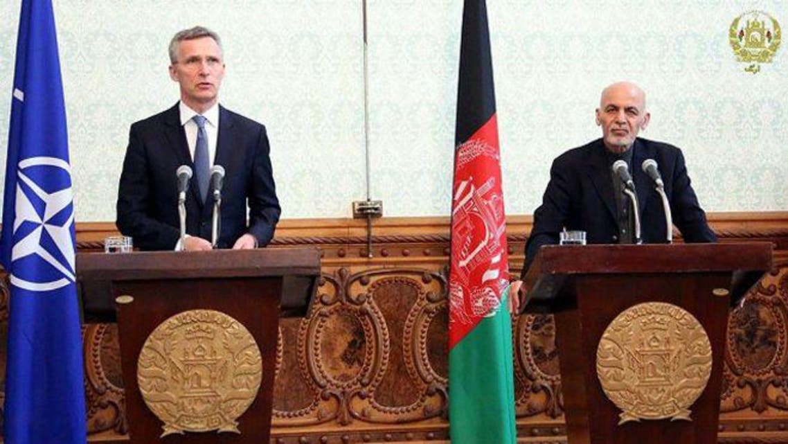 محمد اشرف غنی رئیسجمهوری افغانستان و ینس استولتنبرگ دبیرکل ناتو